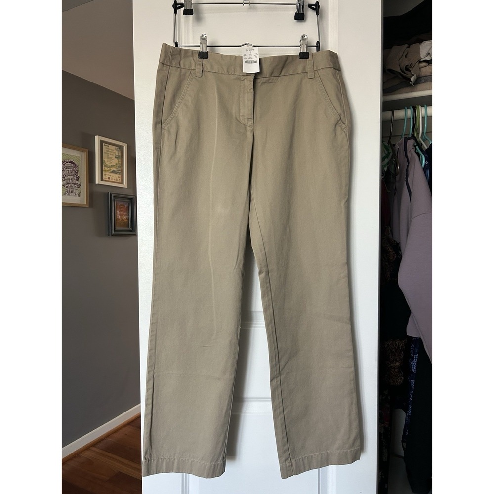 NWT J.Crew Women's Favorite Fit 100% Cotton Broken in Khaki Chino Pants Size 10P